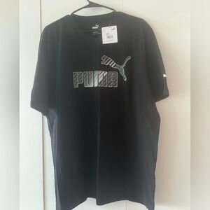 Puma Black and Gray Logo Tee